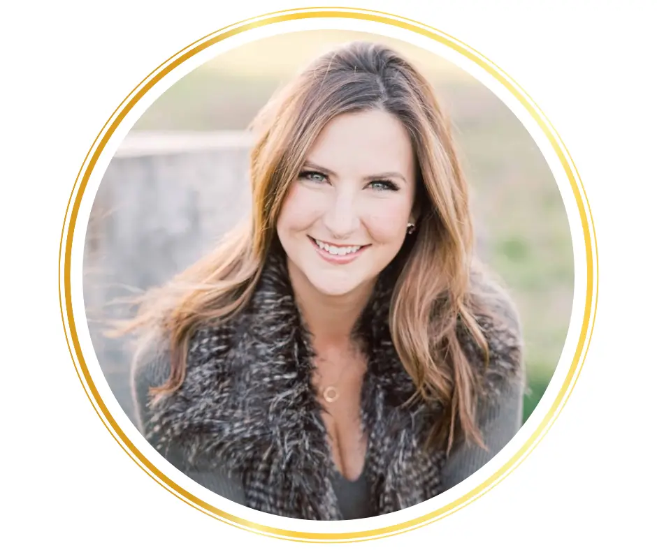 caucasian woman with dark blonde hair smiling headshot