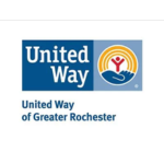 blue and white logo for united way of greater rochester