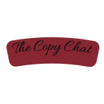 red swatch of color with the copy chat written in black