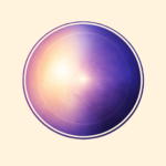 pink and purple blended circle on yellow background